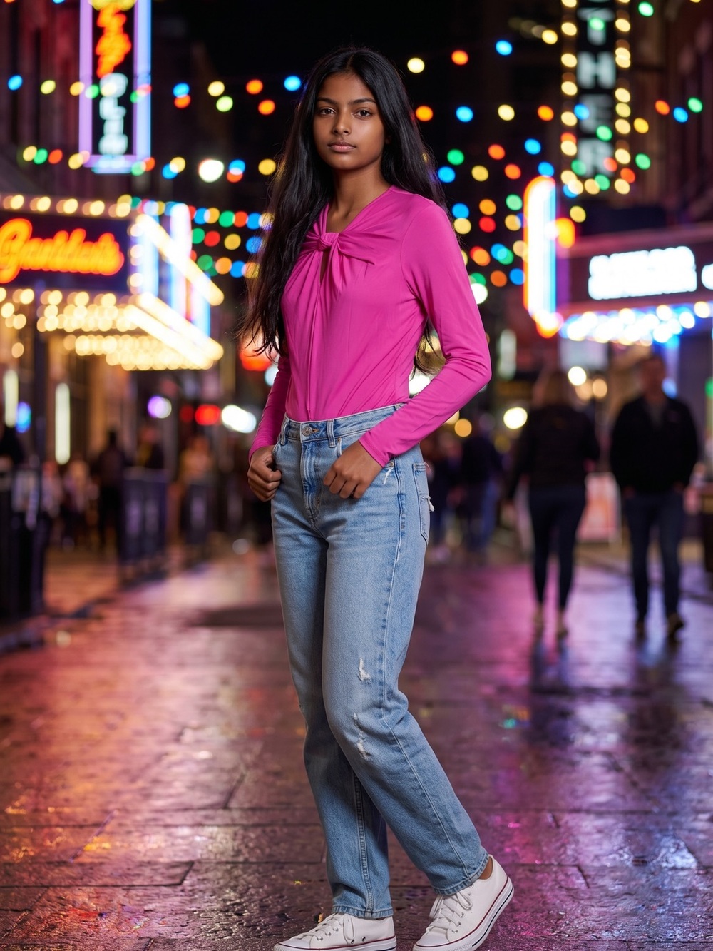 FARM Rio Hot Pink Long-Sleeve Twist-Front Bodysuit - Picture 3 of 7